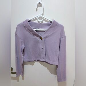 Lavender Cropped Cardigan